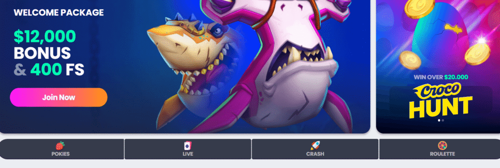 Crocoslots AU welcome bonus